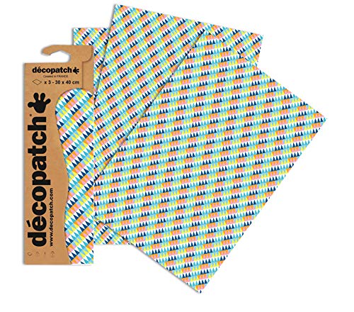 Decopatch Papier No. 775 (bunt Rauten, 395 x 298 mm) 3er Pack von Decopatch
