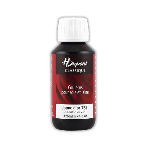 H DUPONT DU0600125751C - Peinture Sur Soie Classique Jaune d'or N°751 - Pot De 125 ml - Colorants acides pour une qualité supérieure - Idéal pour les professionnels H DUPONT DU0600125751C - Peinture Sur Soie Classique Jaune d'or N°751 - Pot De 125 ml - Colorants acides pour une qualité supérieure - Idéal pour les professionnels von Clairefontaine