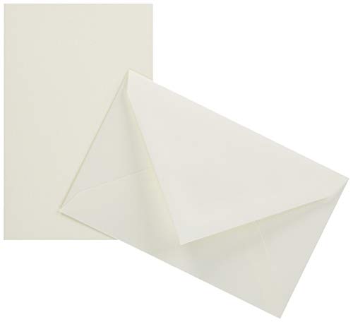 G.Lalo 25600L Karten Set Vergé de France (25% Hadern mit 10 Karten Vergé Papier 300 g, 85 x 135 mm, mit geradem Schnitt, 10 Umschläge, weiß gefüttert, 90 x 140 mm, Visitenkarten Format, 1 Pack) weiß von G. Lalo