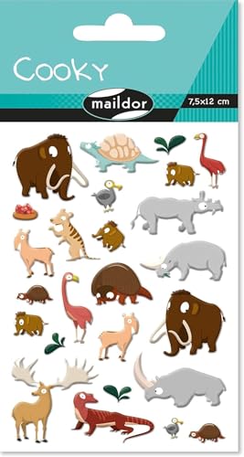 Maildor CY135C - Packung mit 25 3D-Sticker Cooky, 1 Bogen 7,5x12cm, Urgeschichte Maildor CY135C - Packung mit 25 3D-Sticker Cooky, 1 Bogen 7,5x12cm, Urgeschichte von Maildor