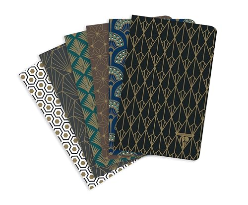 Clairefontaine 192006C - Packung mit 6 Notizheften / Notizbücher Neo Deco 11x17 cm 48 Blatt liniert 90g, Deckel mit matter Beschichtung und goldenem Aufdruck, mit Fadenbindung, Motive sortiert, 1 Pack Clairefontaine 192006C - Packung mit 6 Notizheften / Notizbücher Neo Deco 11x17 cm 48 Blatt liniert 90g, Deckel mit matter Beschichtung und goldenem Aufdruck, mit Fadenbindung, Motive sortiert, 1 Pack von Clairefontaine
