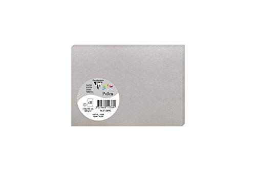 Clairefontaine 11389C - Packung mit 25 Karten Pollen Format C6 11x15,5cm, 210g, ideal für Ihre Korrespondenz und Einladungen, Silber, 1 Pack Clairefontaine 11389C - Packung mit 25 Karten Pollen Format C6 11x15,5cm, 210g, ideal für Ihre Korrespondenz und Einladungen, Silber, 1 Pack von Clairefontaine