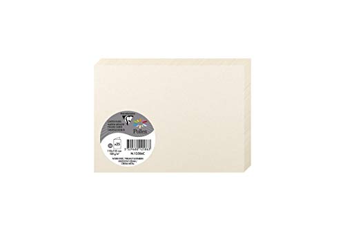 Clairefontaine 12586C - Packung mit 25 Karten Pollen, gefaltet, Format C6 11x15,5cm, 210g, ideal für Ihre Einladungen und Korrespondenz, Perlmutt Elfenbein, 1 Pack von Clairefontaine