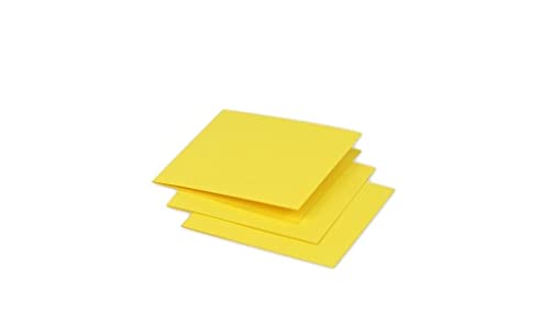 Clairefontaine 12918C - Packung mit 25 Doppelkarten Pollen 110x110mm 210g gefaltet, ideal für Ihre Einladungen und Korrespondenz, Sonnengelb, 1 Pack von Clairefontaine