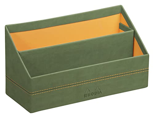 Rhodia 194608C - Briefablage 25x10x14cm, aus Kunstleder, elegant und praktisch, 1 Stück, Salbei von Rhodia