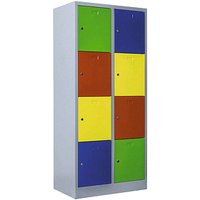 ClassiX Schließfachschrank lichtgrau, bunt X-523422, 8 Schließfächer 80,0 x 50,0 x 180,0 cm von ClassiX