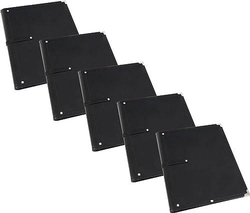 Classic Cantabile 5x Notenmappe Standard - Chormappe für Musiknoten - Notenordner aus Kunstleder - Für Notenblätter bis DIN A4 - Musikordner mit Innentasche - Mappe mit Schutzecken - Schwarz von Classic Cantabile