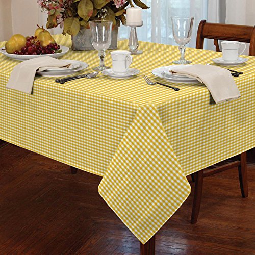 Alan Symonds Tischdecken Gingham Tischdecke gelb 36x36 von Classic Home Store