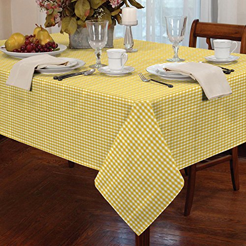 Alan Symonds Tischdecken Gingham Tischdecke gelb 54x54 von Classic Home Store