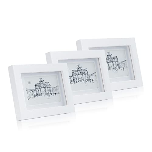 Bilderrahmen 13x18 cm, Weißer Bilderrahmen für Kinderzeichnungen & Foto, Holz-Bilderrahmen Weiß, Fotorahmen im Hoch- oder Querformat, Rahmen aus Glas, Passepartout, 3er-Set Bilderrahmen Bilderrahmen 13x18 cm, Weißer Bilderrahmen für Kinderzeichnungen & Foto, Holz-Bilderrahmen Weiß, Fotorahmen im Hoch- oder Querformat, Rahmen aus Glas, Passepartout, 3er-Set Bilderrahmen von Classic by Casa Chic