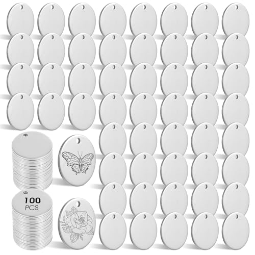 Classicseali 100 Stück Münzrohlinge, 15 mm Edelstahl, runde Blanko-Münzen zum Gravieren, dicke, glatte Kanten, Münzrohlinge für Lasergravur, für Schmuckherstellung und Bastelarbeiten, Silber von Classicseali