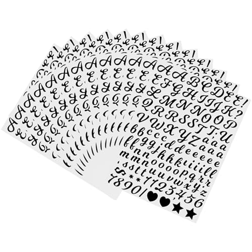 Classicseali 1768 Stück Buchstaben Aufkleber Schwarz,Alphabete Klebebuchstaben,Selbstklebende Vinyl Schwarz Buchstaben,Letter Stickers für DIY Scrapbooking Dekorationskunst Schilder Briefkasten von Classicseali