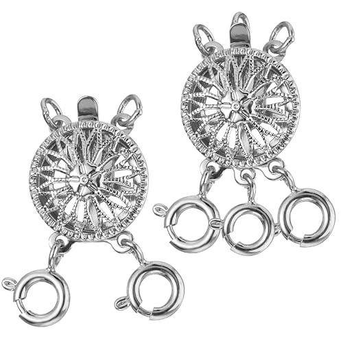 Classicseali 2 Stück Halskettenverschlüsse für Lagen-Look, Sonnenblumen-Halsketten-Trennzeichen für Schichtung, Halsketten-Stacker-Verschluss für mehrere Halsketten und Armbänder, hält Halsketten vor Classicseali 2 Stück Halskettenverschlüsse für Lagen-Look, Sonnenblumen-Halsketten-Trennzeichen für Schichtung, Halsketten-Stacker-Verschluss für mehrere Halsketten und Armbänder, hält Halsketten vor von Classicseali