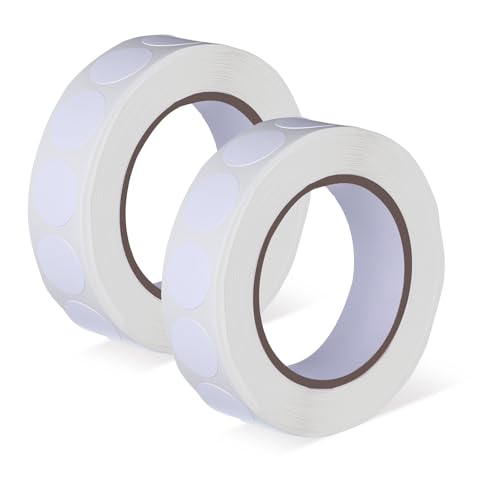 Classicseali 2000 Stück Aufkleber Weiß Rund,Klebepunkte Weiß,Wasserdichte Runde Aufkleber zum Beschriften,Weiße Rund Klebeetiketten für DIY Kalende Notizbücher Planer(12.5mm) von Classicseali