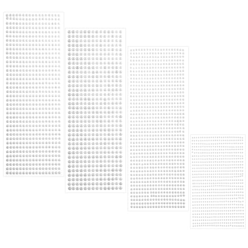 Classicseali 2800 Stück Perlen Sticker,4 Größen Selbstklebende Perle,3/4/5/6mm Weiße Perlen zum Kleben für Gesicht,Basteln,Nägeln,Fingern,DIY-Handydekoration Classicseali 2800 Stück Perlen Sticker,4 Größen Selbstklebende Perle,3/4/5/6mm Weiße Perlen zum Kleben für Gesicht,Basteln,Nägeln,Fingern,DIY-Handydekoration von Classicseali