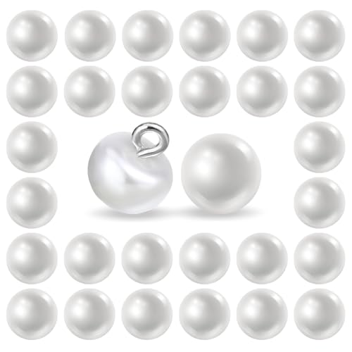 Classicseali 30 Stück Perlenknöpfe,Retro Perle Zubehör,10 mm Knöpfe zum Annähen Perlen,Künstliche Perle Runde für Kleidung,Röcke,Pullover,Hemden,Hüte,DIY Nähdekoration Classicseali 30 Stück Perlenknöpfe,Retro Perle Zubehör,10 mm Knöpfe zum Annähen Perlen,Künstliche Perle Runde für Kleidung,Röcke,Pullover,Hemden,Hüte,DIY Nähdekoration von Classicseali