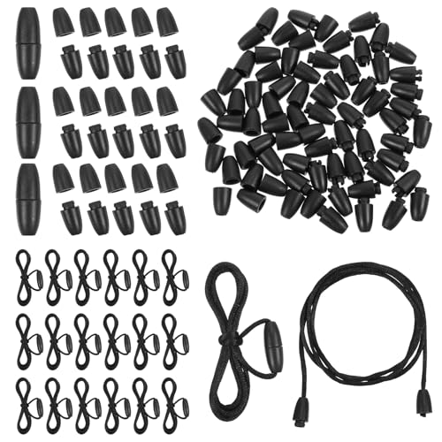 Classicseali 40 Sets Abreißverschluss mit Schlüsselband-Schnur-Set, Nylon-Umhängeband, Halskettenschnur und Kunststoff-Verschluss, Sicherheit für Anhänger, Armbänder, Halsketten, Schmuckherstellung von Classicseali