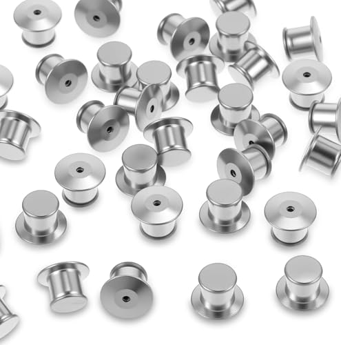Classicseali 40 Stück Sicherungsstiftrückseite, Metall-Verschlüsse für Emaille-Stifte, Pin-Rückseite, Verriegelungsmasse, Silber von Classicseali