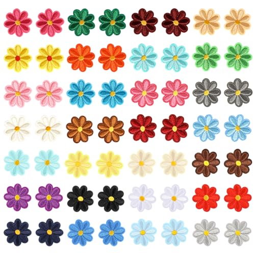 Classicseali 56 Stück Blumen zum Aufbügeln, 4,9 x 4,9 cm, bestickte Sonnenblumen-Aufnäher für Kleidung, niedliches Gänseblümchen-Flicken für Hüte, Jacken, Rucksäcke, Jeans, 28 Farben Classicseali 56 Stück Blumen zum Aufbügeln, 4,9 x 4,9 cm, bestickte Sonnenblumen-Aufnäher für Kleidung, niedliches Gänseblümchen-Flicken für Hüte, Jacken, Rucksäcke, Jeans, 28 Farben von Classicseali