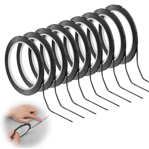 Classicseali 8 Rollen Whiteboard Band,Whiteboard Klebeband Schwarz,Rastermarkierungsband,3mm Breites Dünnes Klebebands für Grafische Diagramme,Präsentationen und Kunstwerke von Classicseali