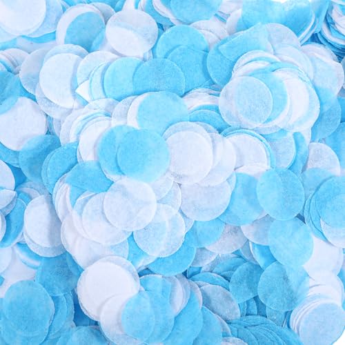 Classicseali 8000 Stück Papierkonfetti, Konfetti, Seidenpapier-Konfetti für Hochzeiten, Geburtstagsfeiern, Festivals, Bankettdekorationen, Weiß und Blau von Classicseali
