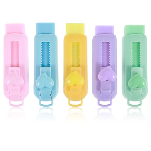 Classicseali Ausziehbarer Radiergummi, einziehbarer Radiergummi mit Kunststoffhülle, niedliche mechanische Radiergummis für Kinder, Büro- und Schulbedarf, verschiedene Farben, 5 Stück Classicseali Ausziehbarer Radiergummi, einziehbarer Radiergummi mit Kunststoffhülle, niedliche mechanische Radiergummis für Kinder, Büro- und Schulbedarf, verschiedene Farben, 5 Stück von Classicseali
