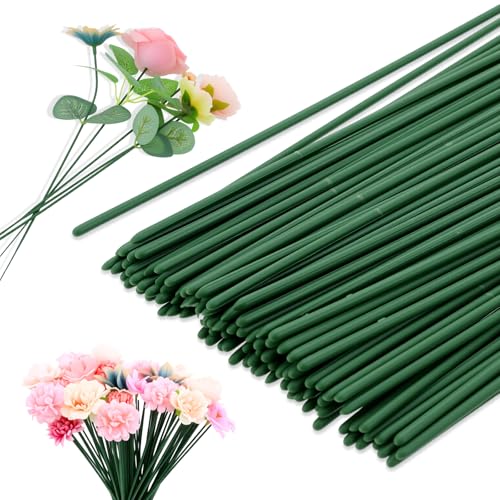 Classicseali Blumendraht, Durchmesser 2 mm, Blumendraht, langlebige DIY-Drähte für Blumen, zur Herstellung von Urlaubsdekorationen, Verdrahtung von frischen Blumen, Blumenarrangements, Grün, 100 Stück von Classicseali