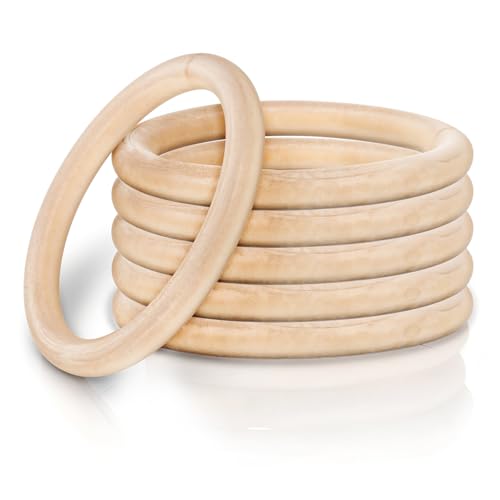 Classicseali Holzringe für Makramee, 10 cm, Holzringe zum Basteln, unlackierter Holzring für Party, Heimdekoration, DIY, Basteln, Makramee, Stricken, Anhängerverbinder, Schmuckherstellung, 6 Stück Classicseali Holzringe für Makramee, 10 cm, Holzringe zum Basteln, unlackierter Holzring für Party, Heimdekoration, DIY, Basteln, Makramee, Stricken, Anhängerverbinder, Schmuckherstellung, 6 Stück von Classicseali