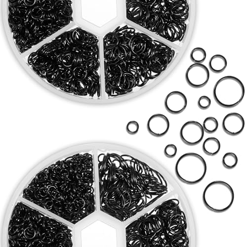 Classicseali Kettenringe in 6 verschiedenen Größen, schwarze Binderinge für Schmuckherstellung, Binderinge für selbstgemachte Armbänder, Ohrringe, Halsketten, Schmuckherstellung, 4 mm, 5 mm, 6 mm, 7 Classicseali Kettenringe in 6 verschiedenen Größen, schwarze Binderinge für Schmuckherstellung, Binderinge für selbstgemachte Armbänder, Ohrringe, Halsketten, Schmuckherstellung, 4 mm, 5 mm, 6 mm, 7 von Classicseali
