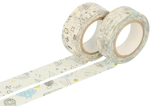 Classiky Set mit 2 Washi-Klebebändern, verschiedene Größen und Designs, A Classiky Set mit 2 Washi-Klebebändern, verschiedene Größen und Designs, A von Classiky
