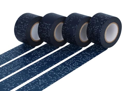 Classiky Set mit 4 Klebebändern für Masking Tape Washi Kuckuck, Marineblau, 30 mm x 15 m. von Classiky
