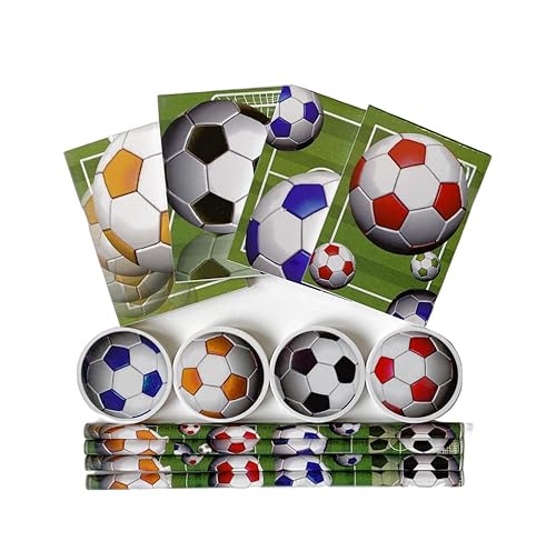 Fußball-Schreibwaren-Set für Kinder, 12-teilig, Motiv: Fußball, mehrfarbig, enthält: Notizbücher, Radiergummis und Bleistifte Fußball-Schreibwaren-Set für Kinder, 12-teilig, Motiv: Fußball, mehrfarbig, enthält: Notizbücher, Radiergummis und Bleistifte von Classroom Capers