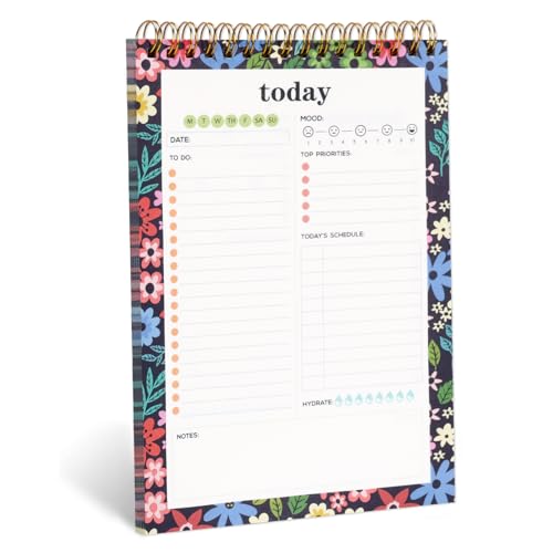 Classycoo A5 To Do Listen Block, Tagesplan Notizblock mit Sprialbindung - 50 Blatt | Aufgabenplaner mit Prioritäten, A5 Notizbuch für Büro Schule (Grün) von Classycoo