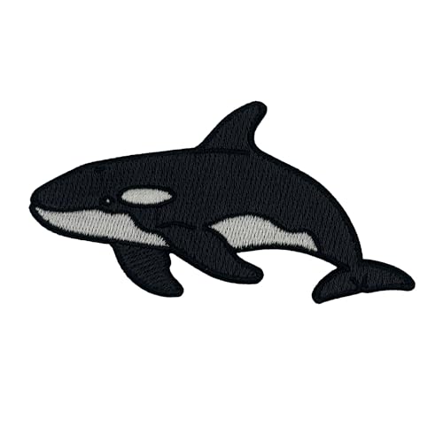 Bestickter Aufnäher zum Aufbügeln, Motiv: Orca-Wal Bestickter Aufnäher zum Aufbügeln, Motiv: Orca-Wal von Clayton Jewelry Labs