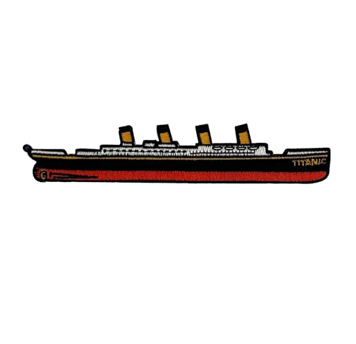 Clayton Jewelry Labs Bestickter Aufnäher zum Aufbügeln, Titanic, 12,7 x 2,5 cm, Cartoon, Rechteckig von Clayton Jewelry Labs