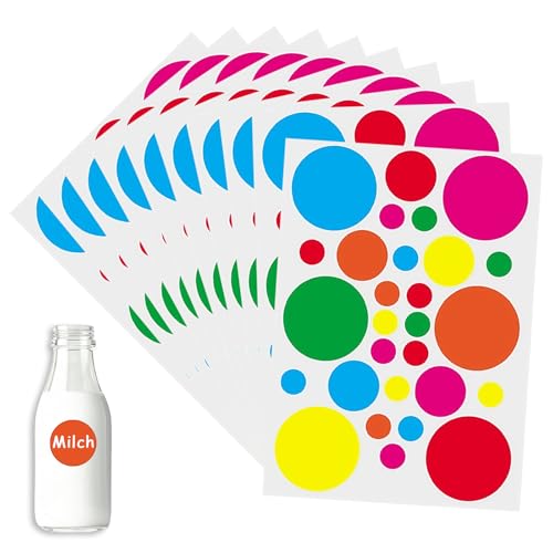280 Stück Klebepunkte Bunt Set, Bunte Selbstklebende Klebepunkte Aufkleber, Aufkleber Rund Für Klassenzimmer Büro Heim Klassifikation Kunst DIY, Mehrere Größen und Farben von ClcIosis