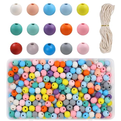 300 PCS Holzperlen bunt – Bunte Holzperlen zum Auffädeln für Kinder – Perlen Holz bunt für Armbänder, Ketten, Deko kreative Bastelprojekte 300 PCS Holzperlen bunt – Bunte Holzperlen zum Auffädeln für Kinder – Perlen Holz bunt für Armbänder, Ketten, Deko kreative Bastelprojekte von ClcIosis