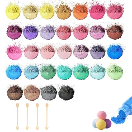 32 Farben Farbpigmente Für Gießpulver, Farbe Für Gießpulver, Mica Pulver für Seife Badebombe Kerze kosmetischer Lidschatten Nagellack 32 Farben Farbpigmente Für Gießpulver, Farbe Für Gießpulver, Mica Pulver für Seife Badebombe Kerze kosmetischer Lidschatten Nagellack von ClcIosis