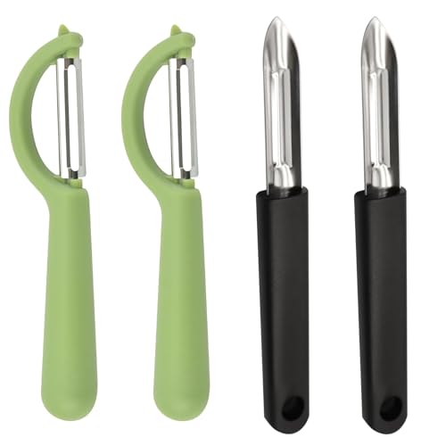 4 PCS Sparschäler Edelstahl Gemüseschäler Gurkenschäler für Kartoffeln Karotten Gurken Birnen Kürbis Obst und Gemüse Kartoffelschäler, Multifunktionsschäler aus Edelstahl 4 PCS Sparschäler Edelstahl Gemüseschäler Gurkenschäler für Kartoffeln Karotten Gurken Birnen Kürbis Obst und Gemüse Kartoffelschäler, Multifunktionsschäler aus Edelstahl von ClcIosis