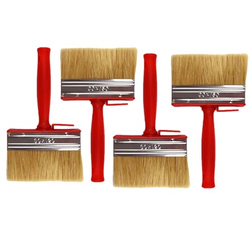 4 Stück Flächenstreicher Pinsel breit Pinsel Lasur Holz Rot, Soft Hair Dekorationspinsel Deckenpinsel Malerei an Wänden und Holz DIY Handwerk Professionelle Dekoration Lack schmieren 4 Stück Flächenstreicher Pinsel breit Pinsel Lasur Holz Rot, Soft Hair Dekorationspinsel Deckenpinsel Malerei an Wänden und Holz DIY Handwerk Professionelle Dekoration Lack schmieren von ClcIosis