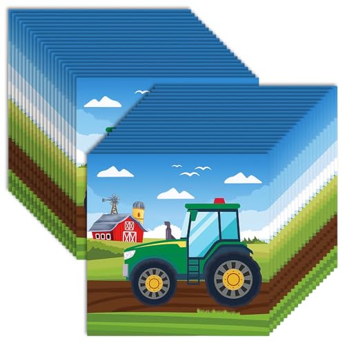 40 Stück Traktor Servietten Set, 16.5 × 16.5cm Quadratische Servietten, Traktorenpartei Servietten Geburtstag, Gelten für Geburtstag Party Feier Kindergeburtstag Gartenparty und Baby Shower 40 Stück Traktor Servietten Set, 16.5 × 16.5cm Quadratische Servietten, Traktorenpartei Servietten Geburtstag, Gelten für Geburtstag Party Feier Kindergeburtstag Gartenparty und Baby Shower von ClcIosis