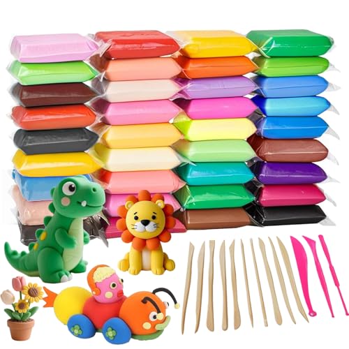 49 Stück Knete Modelliermasse Lufttrocknend, Modelliermasse Lufttrocknender Ton Art Polymer Clay Geschenk für Jungen und Mädchen Im Alter Von 3-12 Jahren 49 Stück Knete Modelliermasse Lufttrocknend, Modelliermasse Lufttrocknender Ton Art Polymer Clay Geschenk für Jungen und Mädchen Im Alter Von 3-12 Jahren von ClcIosis