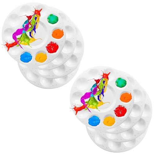 8 Stück Farbmischpalette Rund Mit 10 Vertiefungen, Mischpalette Kinder, Mischen, Geeignet für Farben Praktische Künstlerpalette Zum Mischen Malen Und Farbenhalten 8 Stück Farbmischpalette Rund Mit 10 Vertiefungen, Mischpalette Kinder, Mischen, Geeignet für Farben Praktische Künstlerpalette Zum Mischen Malen Und Farbenhalten von ClcIosis