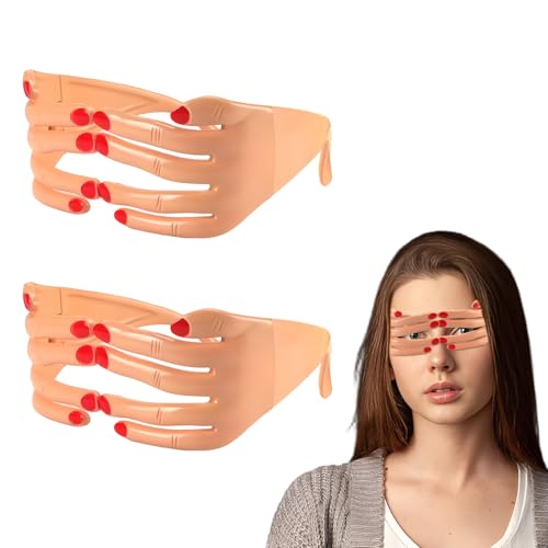 ClcIosis 2 Stück Lustige Sonnenbrillen, Sonnenbrille Lustig für Damen und Herren, Party Zubehör Finger Coole Form Der Lustigen Selfie Requisiten 14x14x6 cm, Lustige Brillen für Partys und Selfies von ClcIosis