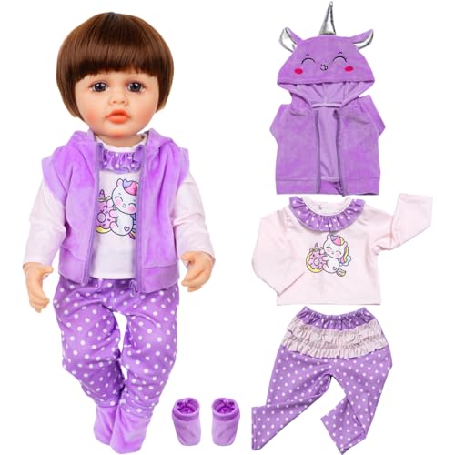 Süße Lila Puppenkleidung als Baby Born Set,35-45 cm Puppen Kleidung, Kleidung Baby Kleidung Weiche Babyborn Bekleid ung Zoll Puppenkleidungsset Mädchen Geburtstag Geschenk von ClcIosis