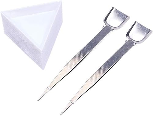20 Stück Kunststoff-Dreieck-Perlen-Sortiertabletts mit Diamant-Strass-Platten und 2 praktische Edelstahl-Pinzette mit Schaufel 20 Stück Kunststoff-Dreieck-Perlen-Sortiertabletts mit Diamant-Strass-Platten und 2 praktische Edelstahl-Pinzette mit Schaufel von Cldaisy