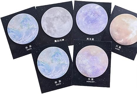 Haftnotizen, Motiv: Weltraum, Planet, Erde, Mond, Kawaii-Papier, Notizblock, selbstklebende Aufkleber, Schule, Bürobedarf, Schreibwaren, selbstklebende Notiz von Cldaisy