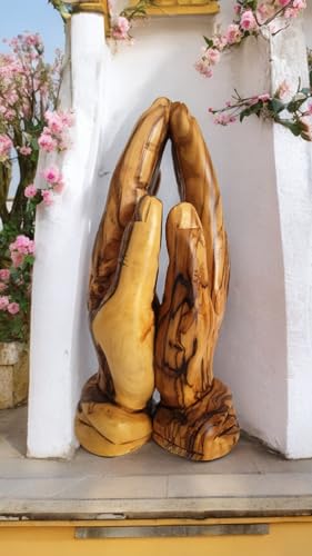 CleanPrince Betende Hände Holzfigur stehend 15 cm Olivenholz aus Israel Gebet Olivenholzfigur handgefertigt Holz von CleanPrince