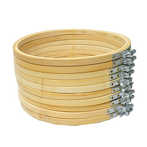 Cleana Arts® 10-Pack Stickrahmen Bambus Kreis Kreuzstich Hoop Ring 20cm von Cleana Arts