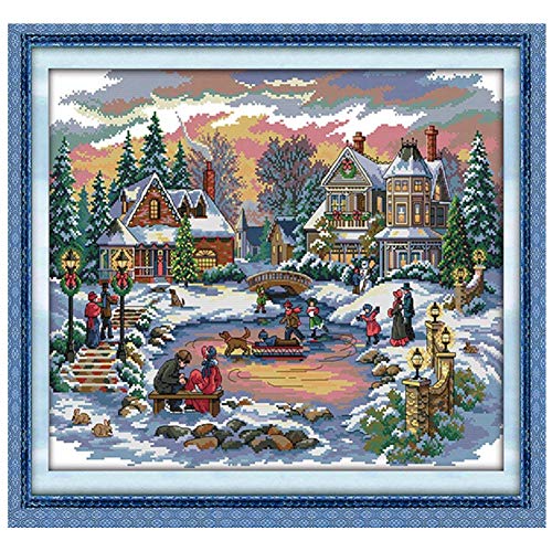 Cleana Arts Kreuzstich-Kits, Zeit schätzen, 14CT Gezählt(55cm×43cm) von Cleana Arts
